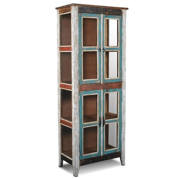 Pemberly Row Contemporary China Cabinet - 30"W in Multi Color