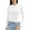 White, variant on Women's Long Sleeve Round Neck Basic Solid Crop Top for Workout and Yoga with Tight Slim Fit