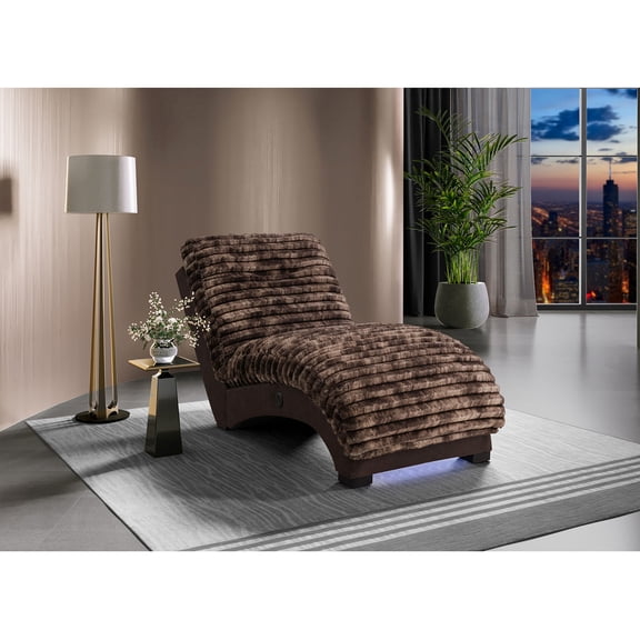 USB - Supported Accent Chaise | For Living Space Relaxation | Soft Fabric & Foam Filler Construction | Overcomes Uncomfortable Seating