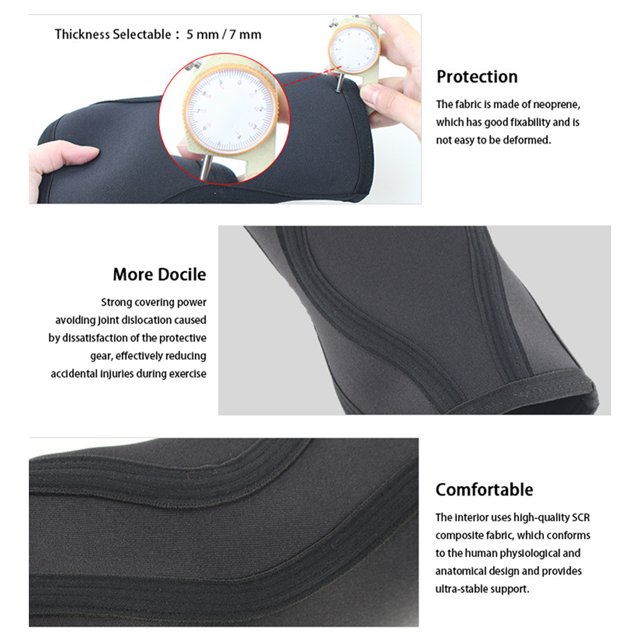 Ruiboury 1/2/3/5 Non-skid Knee Sleeves Weightlifting Lightweight And Fashionable Support Model B all red S 2PCS