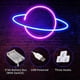 thumbnail image 4 of Letreros de neón para decoración de pared, 3 luces LED de neón para dormitorio, con alimentación por USB o batería, que iluminan elementos espaciales, planetas alienígenas, cohetes, regalo estético., 4 of 5
