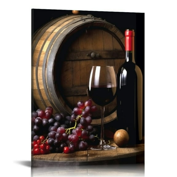 COMIO Wine Decor Burgundy Wall Art Modern Grape Pictures Canvas Prints for Kitchen Dining Room Bar Pub Restaurant Home Cellar