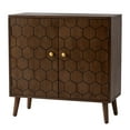 thumbnail image 3 of FOROUTIA Modern Sideboard Cabinet with Adjustable Shelves,Wood Accent Cabinet,Walnut, 3 of 7