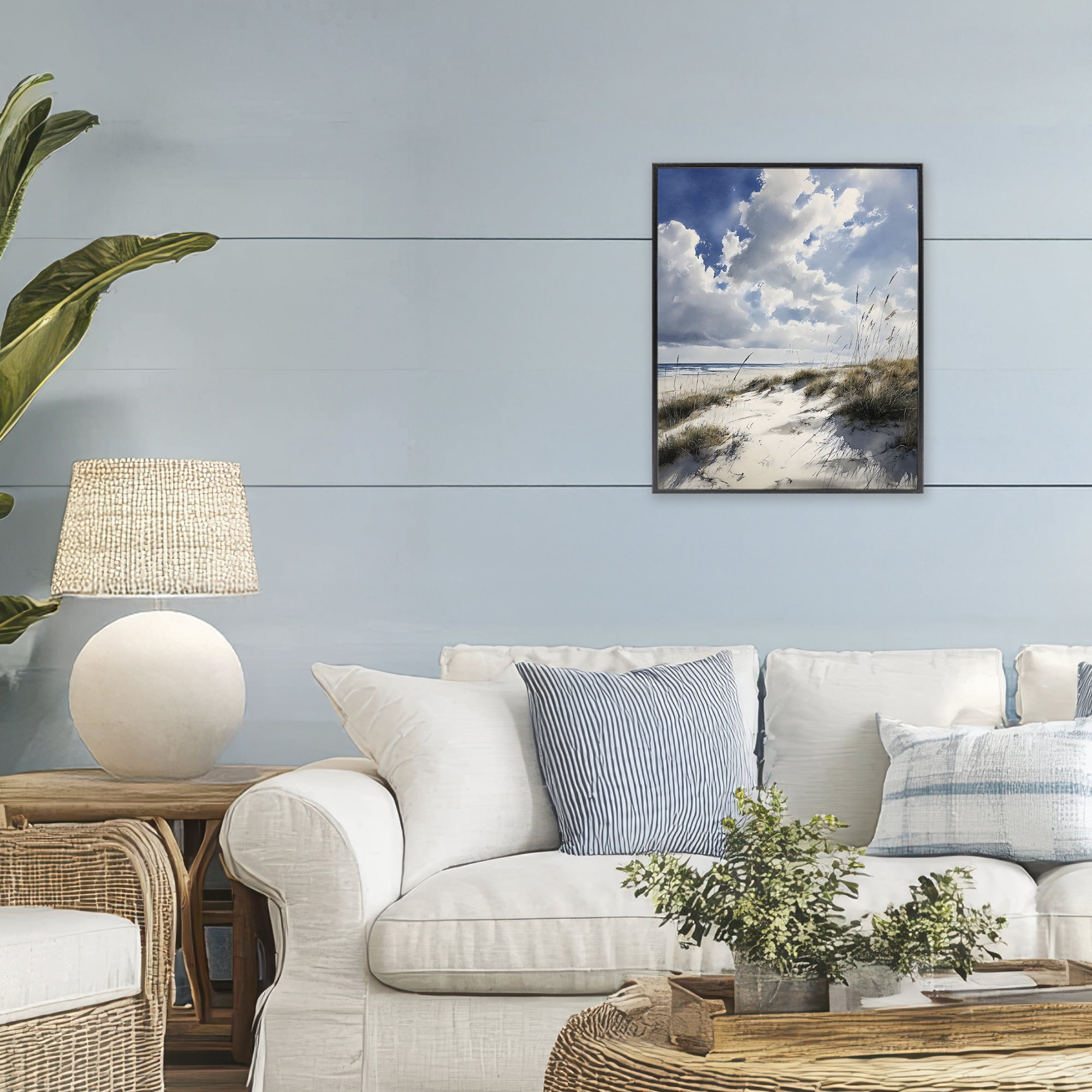 Stupell Industries Midday Sunny Beach Dunes Black Framed Giclee Art, design by Franklyn Gregory