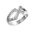 thumbnail image 1 of Cross Cubic Zirconia Ring Sterling Silver 925 Size 5, 1 of 2