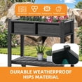 thumbnail image 2 of Craftian Weatherproof 2 Layers Planter Box with Wheels, HIPS 34"H Raised Garden Bed, Black, 2 of 8