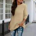 thumbnail image 2 of Arlun Oversized Pullover Sweaters for Women Trendy Crewneck Long Sleeve Basic Sweater Tops Soft Warm Winter Comfortable Pure Loose Fit Casual Pullovers Beige XXL, 2 of 5