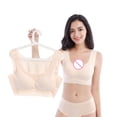 thumbnail image 5 of Penkiiy Sports Bras for Women 3-Pack Women Sexy Top Bra Wire Free Underwears Base Vest Style Sports Lingerie Beige Bras, 5 of 9