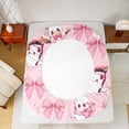 thumbnail image 5 of Homewish Sweet Halloween Ghost Bed Sheets,Pink Ribbon Bowknot Full Size Sheets,4-Piece,1 Flat Sheet,1 Fitted Sheet and 2 Pillowcases, 5 of 6