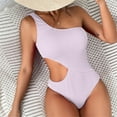 thumbnail image 2 of REORIAFEE One Piece Swimsuit Women Bathing Suit Tropical Swimwear One Shoulder Swimwear Bikini Halter Neck One Piece Swimsuit Pink M, 2 of 6