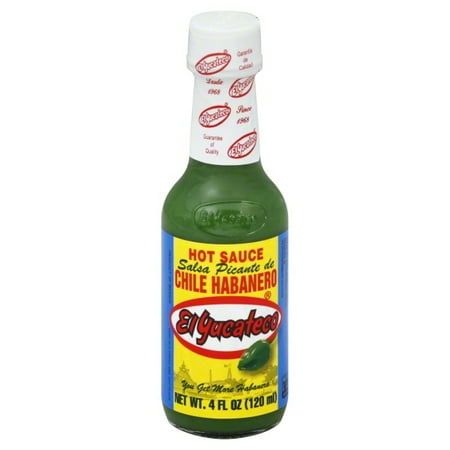 Green Habanero Sauce - (4 Pack) El Yucateco Salsa Picante De Chile Habanero Hot Sauce, 4 fl oz