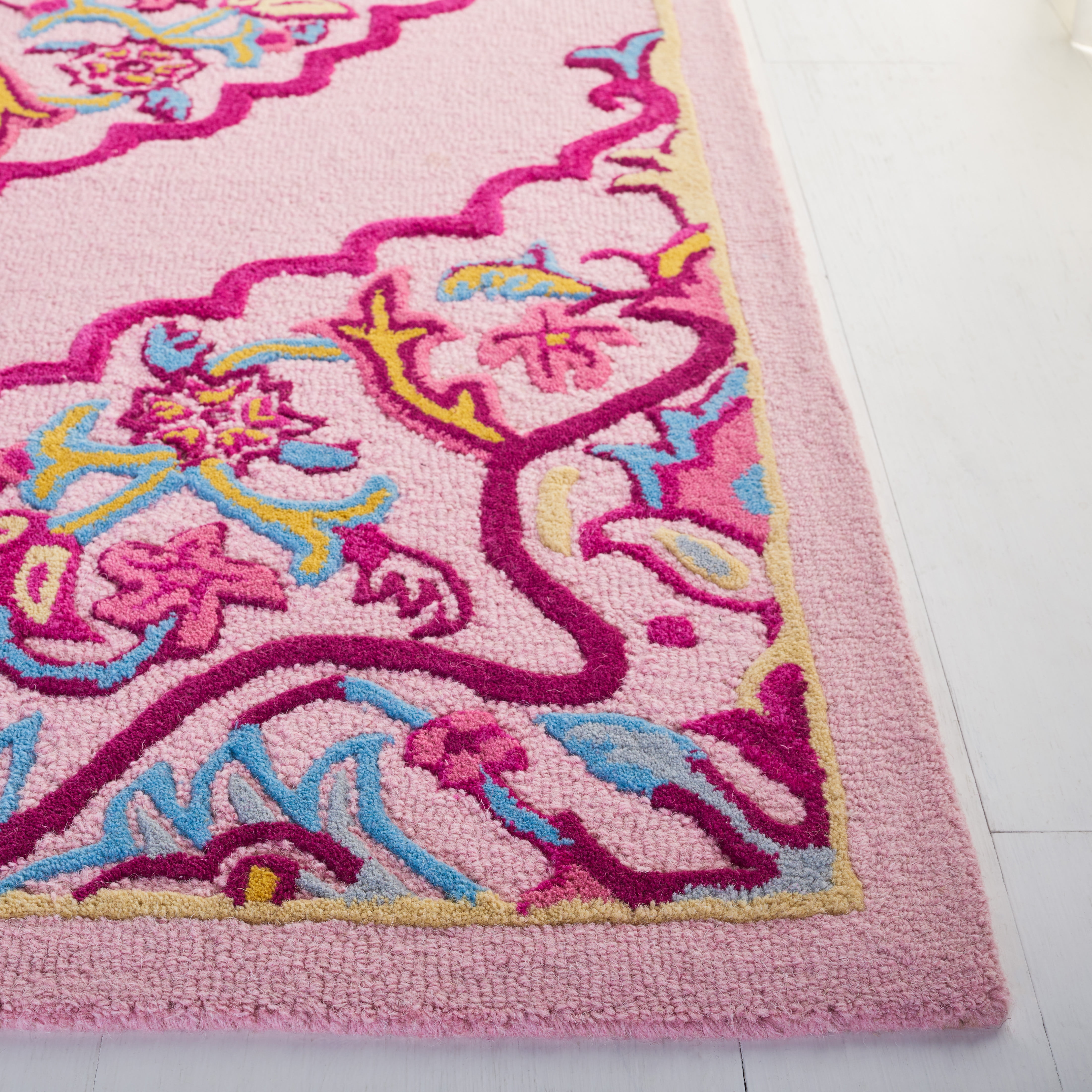 SAFAVIEH Bellagio Rio Floral Wool Area Rug, Pink/Multi, 5' x 8'
