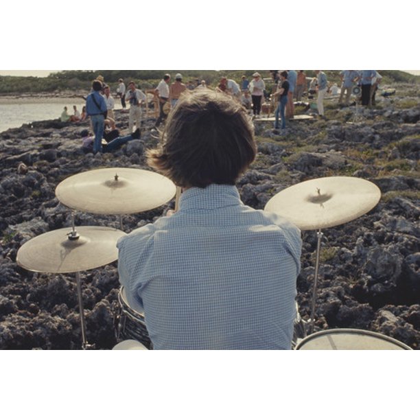 The Beatles Ringo Starr By Drums On Bahamas Beach Filming Help 24x36 Poster Walmart Com