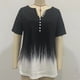 thumbnail image 5 of Camiseta con cuello en V para mujer, Top holgado de manga corta con estampado de botones, ropa de calle informal de uso diario, Verano, 5 of 5