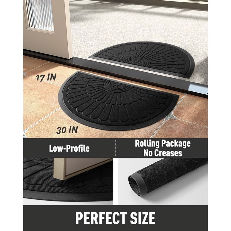 VUNATE Non-Slip Rubber Doormat, 17"x30", Black photo 4
