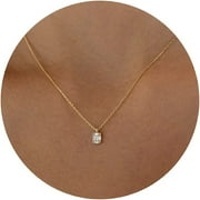 TOTF Diamond Pendant Necklace for Women,Dainty Gold Layered Necklaces 14k Gold Plated Stacked, Choker Necklaces Aesthetic Simple Gold Necklace Jewelry Gifts for Women Girls