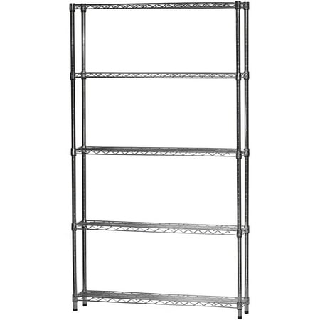 Shelving Inc. 8" d x 42" w x 72" h Chrome Wire Shelving with 5 Tier Shelves, Weight Capacity 800lbs Per Shelf