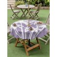 thumbnail image 5 of Outdoor Tablecloth with Umbrella Hole Zipper Coastal Palm Tree Round Tablecloth 54" Waterproof Outside Table Cloth Tropical Plants Botanical Vintage Purple Patio Table Cover Tablecloths for Picnic, 5 of 8