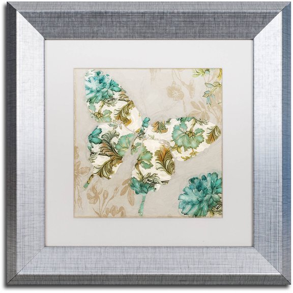 Trademark Fine Art "Winged Tapestry II" Canvas Art by Color Bakery White Matte, Silver Frame