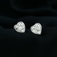 thumbnail image 2 of Rosec Jewels Heart Shape Moissanite Solitaire Stud Earrings for Women - 7 mm - D-VS1 Grade, 18K White Gold, 2 of 7