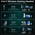 thumbnail image 3 of UDH Wireless Gaming Headset for PS5,PC,Bluetooth 5.3&2.4G USB,Noise-Canceling Mic,RGB,45H,White, 3 of 9