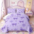 thumbnail image 2 of Manfei Coquette Bow Quilt Full,Purple Dreamy Bowtie Full Bedspread Sets,3-Piece,1 Coverlet and 2 Pillowcases, 2 of 7