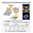 thumbnail image 3 of MomentWish 14K Gold Plated Stud Earrings for Women 3 Carat Round Shaped Moissanite Solitaire Earrings, 3 of 6