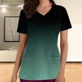 thumbnail image 2 of JGTDBPO Scrubs Top For Women V-Neck Workwear Soft Stretch Easy Care With Pocket Pullover Blouse Gradient Solid Color Short Sleeve Working Uniform Tops Medical Scrub Shirts, 2 of 5