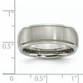 thumbnail image 6 of Primal Steel Titanium Ridged Edge 8mm Brushed and Polished Band, 6 of 11