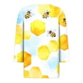 thumbnail image 5 of CYMMPU 3/4 Sleeve Blouses for Women Dressy Casual V Neck Fall Fashion Shirts Spring Tops Loose Fit Tunic Tops Bee Pattern Business Elegant Work Topss Multicolor XXXXL, 5 of 5