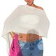 thumbnail image 1 of Top poncho translúcido para mujer Meihuida, tejido de crochet, ligero, blanco, 1 of 4