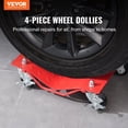thumbnail image 2 of Heavy-Duty 4-Piece Red Wheel Dolly Set, 8000 lb Capacity Car Mover with Brakes for Trucks, Trailers, Motorcycles & Vehicle Tires, 2 of 6