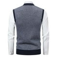 thumbnail image 6 of Rohuuque Men's Sleeveless Sweater Vest Winter Thermal Fleece Lined Striped Pattern Stretch Knit Vest V Neck Pullover Gray B, 6 of 8