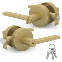 Mega Handles | Ralph Entry Door Lever | Satin Brass