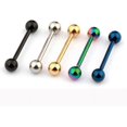 thumbnail image 2 of 12pc 14g Mix-color Stainless Steel Straight Barbell Tongue Rings Bars Piercing 5/8" Length Z, 2 of 3