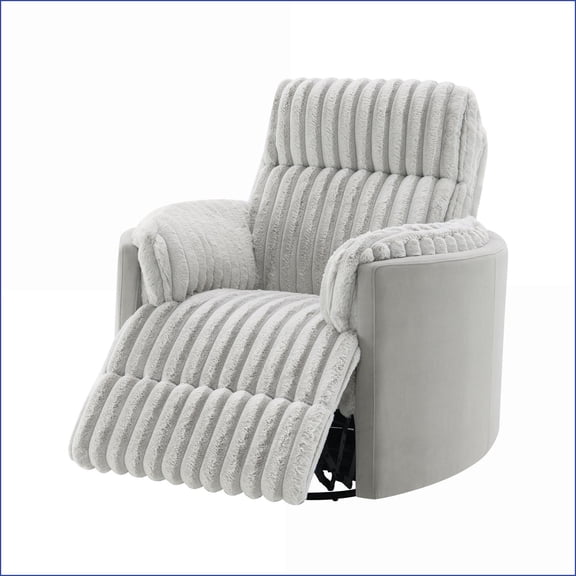 Recliners | Modern Glider Recliner with Swivel | Gray Corduroy