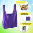 thumbnail image 4 of My Charity Boxes Reusable Grocery Bags, Grocery Tote Foldable into Attached Pouch, Ripstop Polyester Reusable Shopping Bags, Washable,Reinforced Durable and Lightweight Bag Royal Blue, 4 of 4