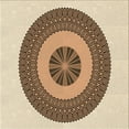 thumbnail image 1 of Ahgly Company Indoor Square Patterned Khaki Gold Area Rugs, 5' Square, 1 of 6