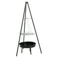 thumbnail image 2 of Campfire Tripod Grill, Adjustable Height BBQ Grill Grate with Fire Bowl for Outdoor Camping BBQ, Black, 2 of 10