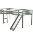 thumbnail image 6 of Euroco Wooden L-Shaped Loft Bed, 2 beds in 1 for Kids Teens, Gray, 6 of 13