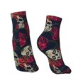 thumbnail image 4 of Bingfone Roses Skulls Design Patterned Men'S Women'S Casual Cotton Socks, 4 of 9