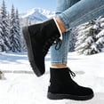 thumbnail image 4 of Women's Winter Outdoor Lace Up Snow Boots Fleece Lined Thick Sole Waterproof Snow Boots For Outdoor Adventure, 4 of 5