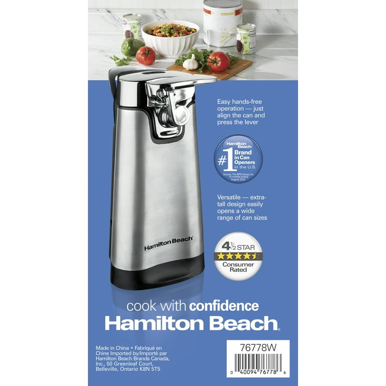 Hamilton Beach Sure Cut Stainless Steel Can Opener with Multi-Tool, New,  76778W