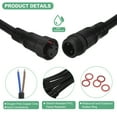 thumbnail image 2 of Uxcell 5-Set Waterproof Electrical Connector, 2 Pin 7.9 In/20 cm Cable with 16AWG IP67 Male and Female Connectors for LED Strip Lights [Black], 2 of 7