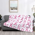 thumbnail image 5 of Horizontal Flannel Blanket Is Light Warm Soft Anti-Pilling Anti-Wrinkle Anti-Allergy And No Hair Loss For Bed And Sofa Camping Travel Modern Pink Ribbon Pattern, 5 of 8