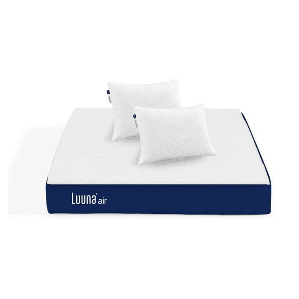 Colchón de Espuma Luuna Air Individual Adulto y 2 Almohadas Ajustables Firmes Tamaño Estándar blanco Individual