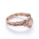 thumbnail image 3 of JeenMata Conjunto Nupcial de Morganita Creada en Corte Redondo de 1,50 Quilates - Conjunto Nupcial - Conjunto de Trío Nupcial - Anillo de Aniversario - Anillo Art Déco - Oro Rosa de 18 K sobre Plata, 3 of 6