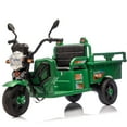 thumbnail image 4 of Ambifirner 3-Wheel Electric Car for Kids 12V Kids Ride on Tractor with Cargo Bed Ride on Dump Truck with LED Lights & Music Stable, Green, 4 of 9