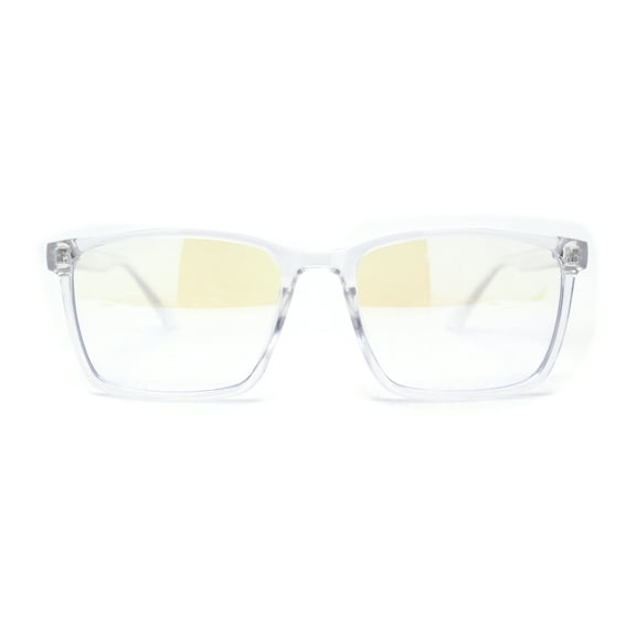 Classic Minimal Thin Plastic Rectangle Blue Light Flitering Computer Eye Glasses Clear