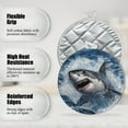 thumbnail image 3 of 4 PCS Pot Holders for Kitchen,Potholders Sets with Hook for Oven,Cooking,Baking,Detailed Sticker Design Of Aggressive Shark, 3 of 7